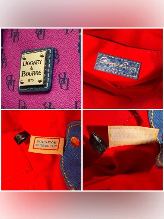 Dooney & Bourke Gretta Mini Top Handle Satchel - Pink Blue Crossbody DB Monogram - Picture 2 of 14